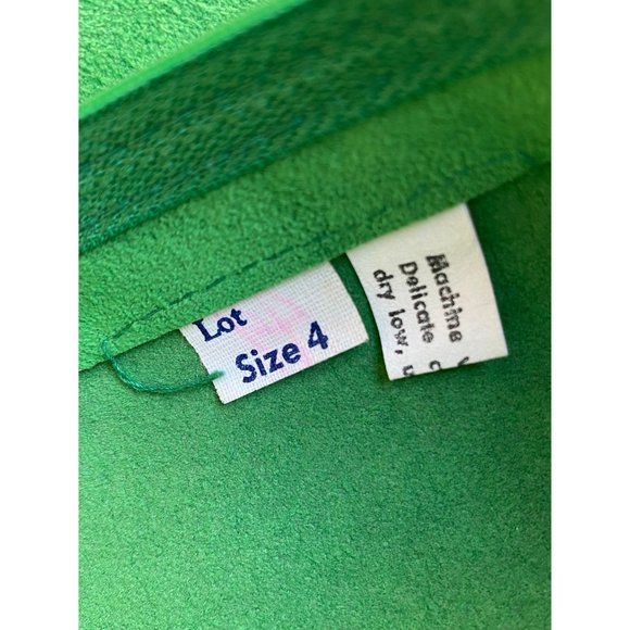 Vintage 1970s Kelly green ultrasuede skirt and vest suit/set (XXS/XS) - Picture 8 of 8